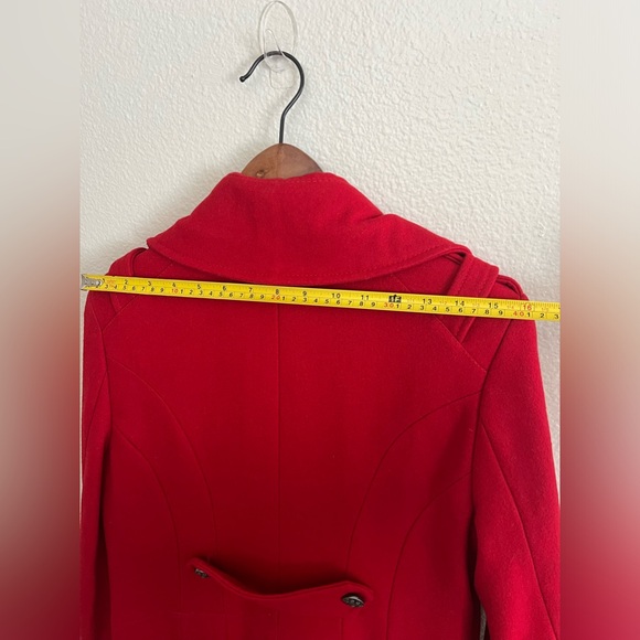 Vintage Guess Los Angeles Red Button Up Wool Blend Peacoat Size M - Picture 11 of 16